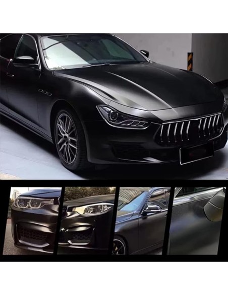 |AutoNeo.roFolie auto pentru colantare integrala, Termoplastica, cu tehnologie "BUBBLE FREE", culoare Negru, finisaj Mat