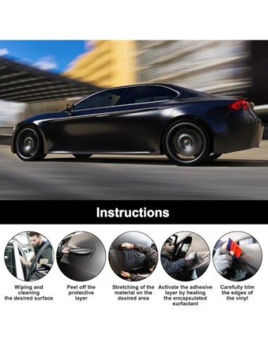 |AutoNeo.roFolie auto pentru colantare integrala, Termoplastica, cu tehnologie "BUBBLE FREE", culoare Negru, finisaj Mat