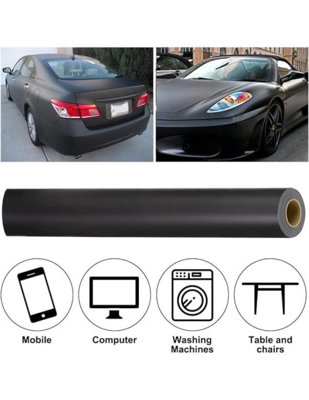 |AutoNeo.roFolie auto pentru colantare integrala, Termoplastica, cu tehnologie "BUBBLE FREE", culoare Negru, finisaj Mat